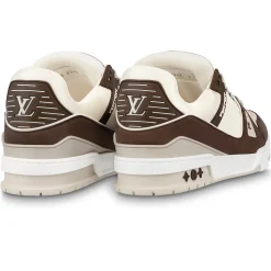 Louis Vuitton LV Trainer Calf Leather Moka Sneaker< Designer Trainers