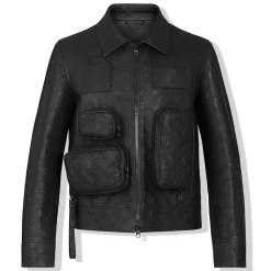 Louis Vuitton Monogram Embossed Utility Leather Jacket< Coats & Jackets