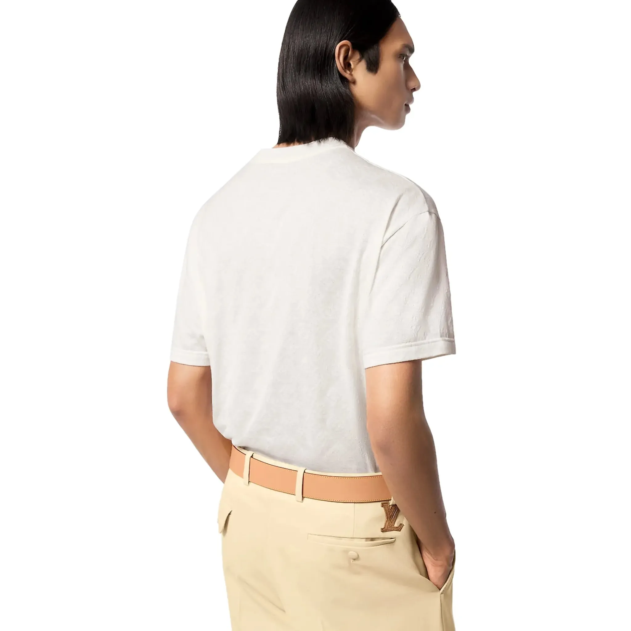 Louis Vuitton Monogram Fil Coupe Cotton White T Shirt< T-shirts