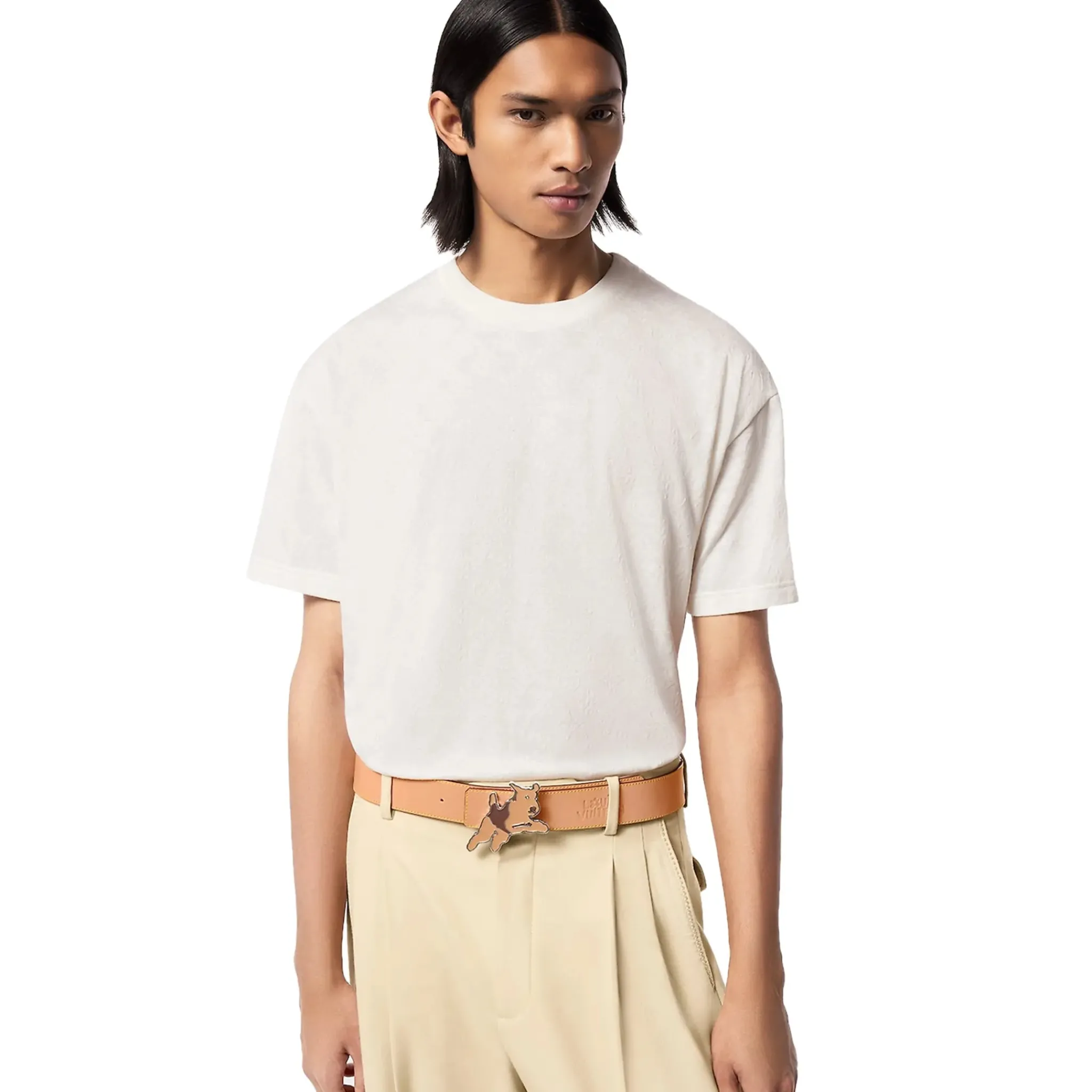 Louis Vuitton Monogram Fil Coupe Cotton White T Shirt< T-shirts