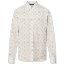 Louis Vuitton Monogram Long-Sleeved Cotton Shirt White< Shirts