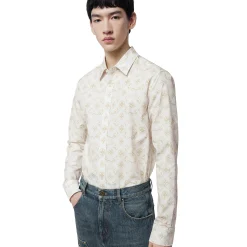 Louis Vuitton Monogram Long-Sleeved Cotton Shirt White< Shirts