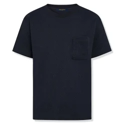 Louis Vuitton Monogram Signature 3D Pocket Cotton T Shirt Dark Blue< T-shirts