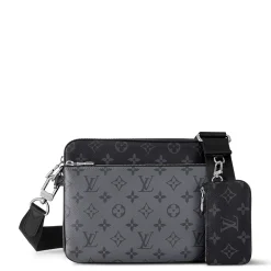 Louis Vuitton Monogram Trio Messenger Bag Black Grey< Cross Body Bags|Bags