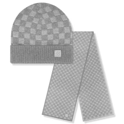 Louis Vuitton Néo Petit Damier Grey Beanie & Scarf< Hats & Caps