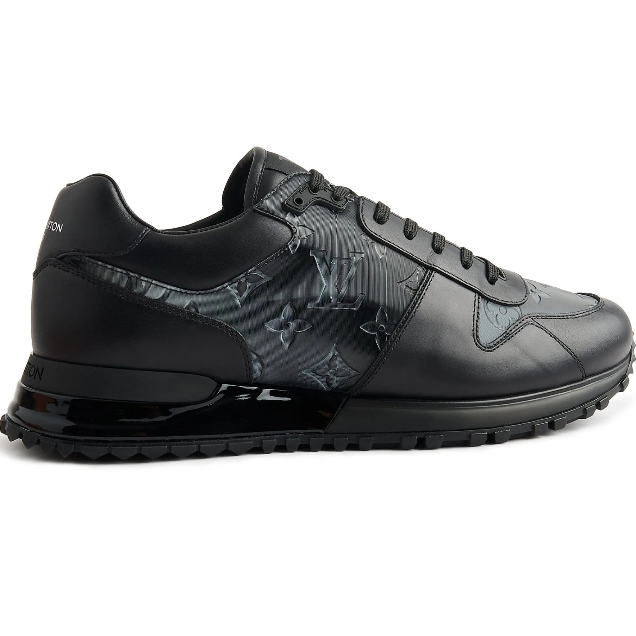 Louis Vuitton Run Away Black Silver Iridecscent Sneaker< Black Trainers|Designer Trainers