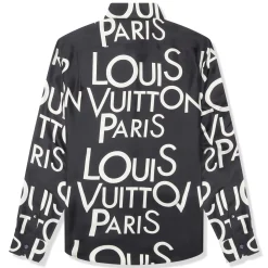 Louis Vuitton Typography Silk Navy White Shirt< Shirts