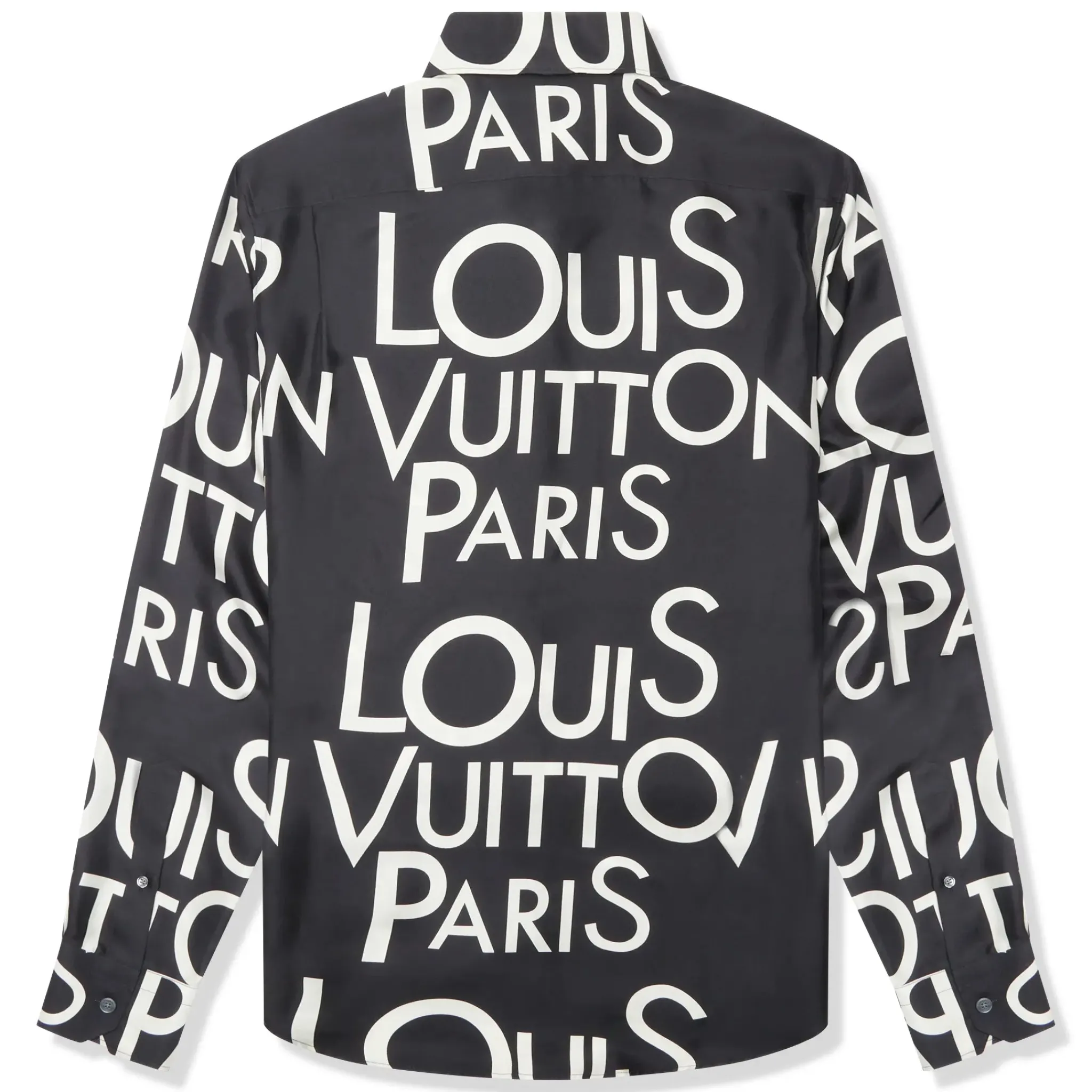 Louis Vuitton Typography Silk Navy White Shirt< Shirts