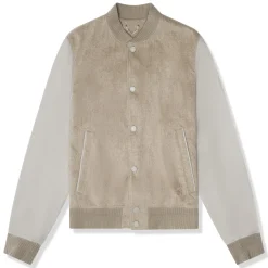 Louis Vuitton Wool Leather Beige Bomber Jacket< Coats & Jackets