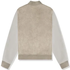 Louis Vuitton Wool Leather Beige Bomber Jacket< Coats & Jackets