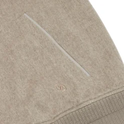 Louis Vuitton Wool Leather Beige Bomber Jacket< Coats & Jackets