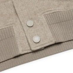 Louis Vuitton Wool Leather Beige Bomber Jacket< Coats & Jackets