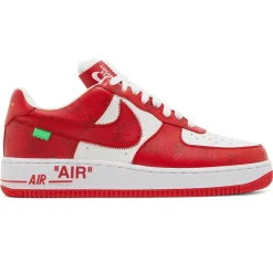 Louis Vuitton x Nike Air Force 1 Low White Red< Designer Trainers