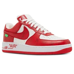 Louis Vuitton x Nike Air Force 1 Low White Red< Designer Trainers