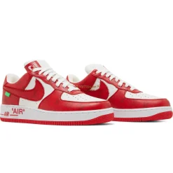 Louis Vuitton x Nike Air Force 1 Low White Red< Designer Trainers