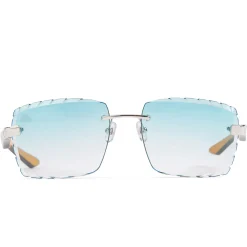 Maybach Eyewear The Artist III P-WCW-Z25 Custom Tiffany Blue Diamond Cut Sunglasses< Sunglasses