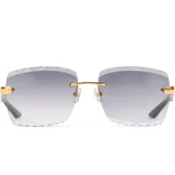 Maybach Eyewear The Artist III G-HAS-Z25 Custom Gold Grey Fade Diamond Cut Sunglasses< Sunglasses