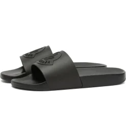 Moncler Basile Logo Black Sliders< Sandals & Slides
