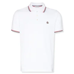 Moncler Logo Patch White Polo Shirt< Polo Shirts