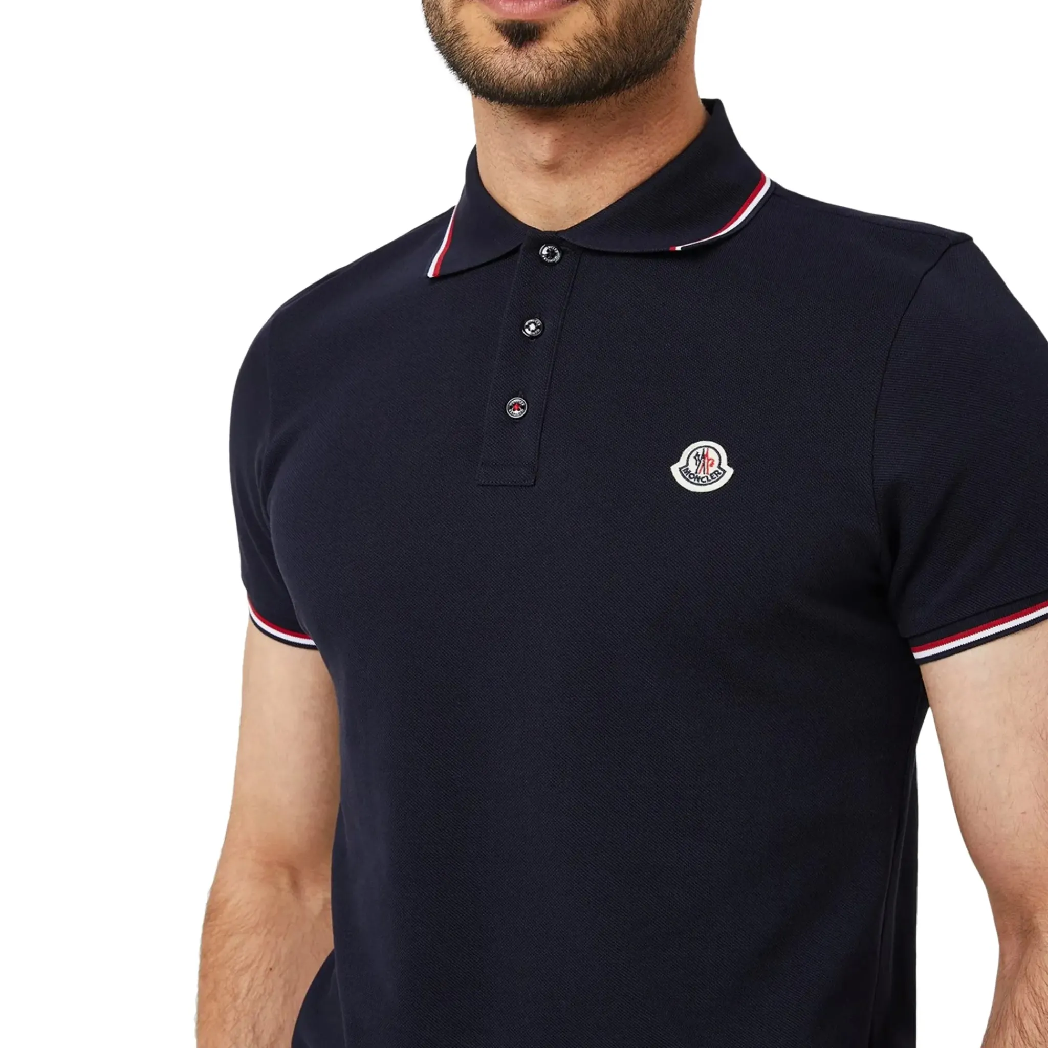 Moncler Maglia Indigo Blue Polo Shirt< Polo Shirts