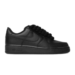 Nike Air Force 1 Low Rope Lace Black (GS)< Black Trainers|Trainers