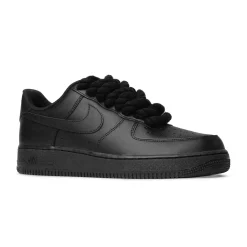 Nike Air Force 1 Low Rope Lace Black (GS)< Black Trainers|Trainers