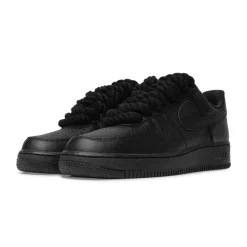 Nike Air Force 1 Low Rope Lace Black (GS)< Black Trainers|Trainers