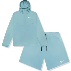 Nike Denim Turquoise Windrunner Jacket & Shorts< Activewear|Shorts