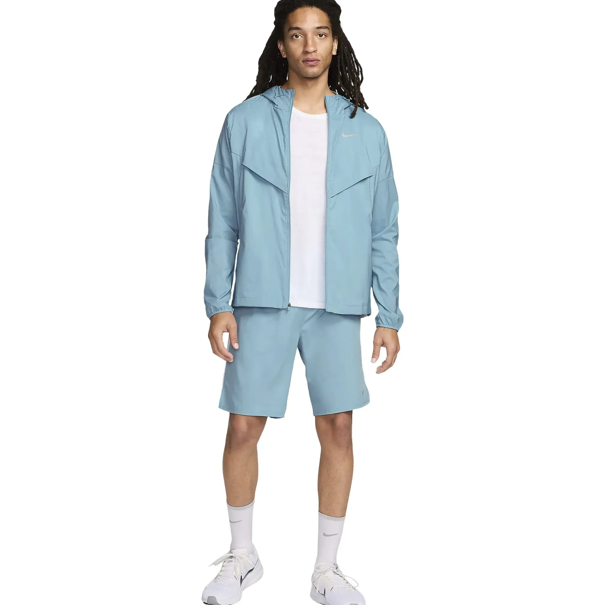 Nike Denim Turquoise Windrunner Jacket & Shorts< Activewear|Shorts