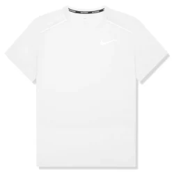 Nike Dri-FIT 1.0 White Miler Running T Shirt< Activewear|T-shirts