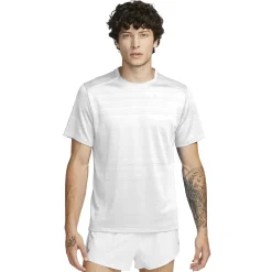 Nike Dri-FIT 1.0 White Miler Running T Shirt< Activewear|T-shirts