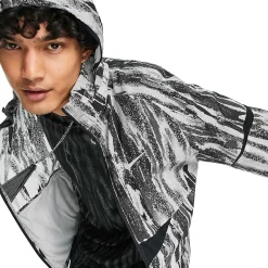 Nike Running Wild Run Zebra Print Grey Windrunner< Activewear|Coats & Jackets