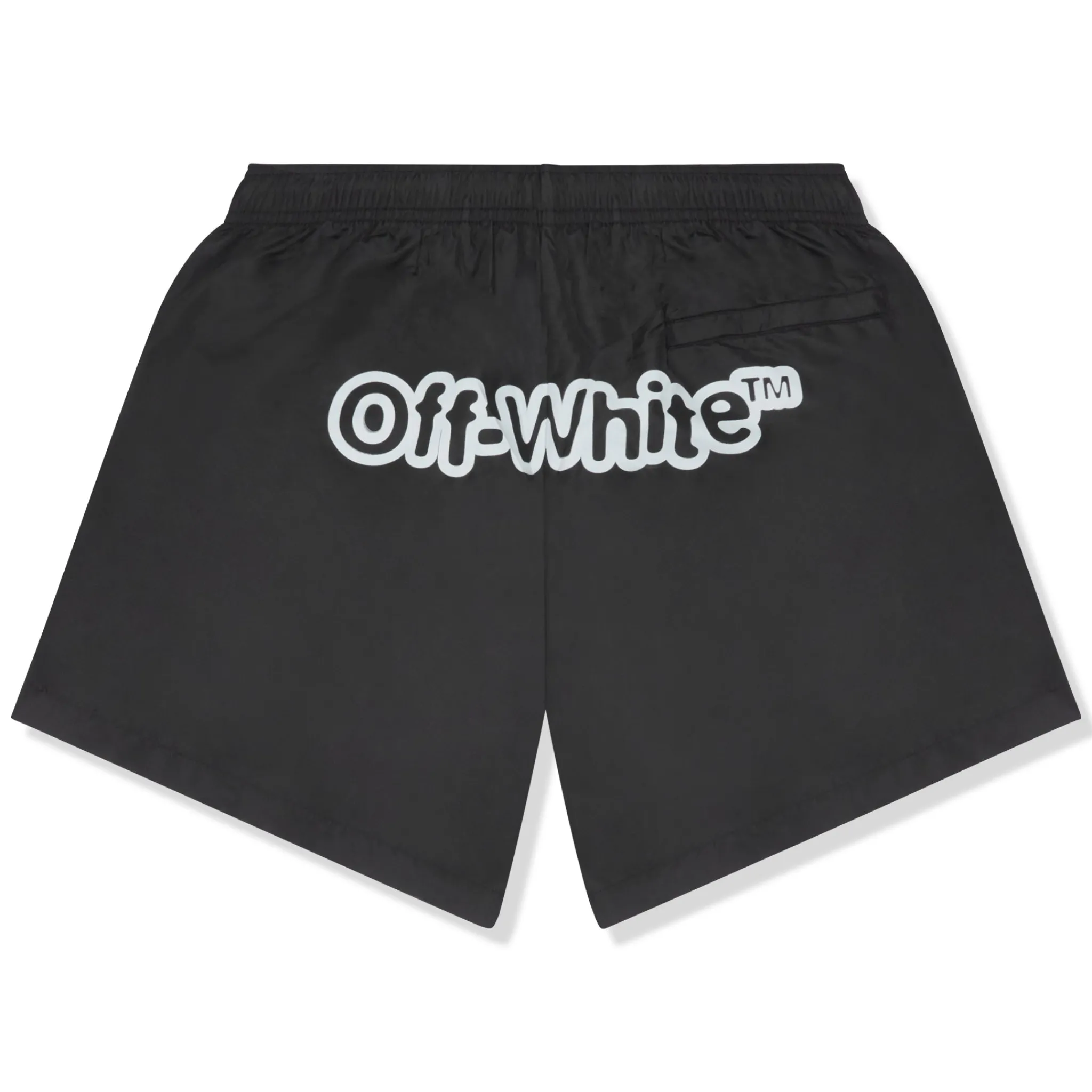 Off-White Blur Logo Print Black Swim Shorts< Shorts|Swimwear