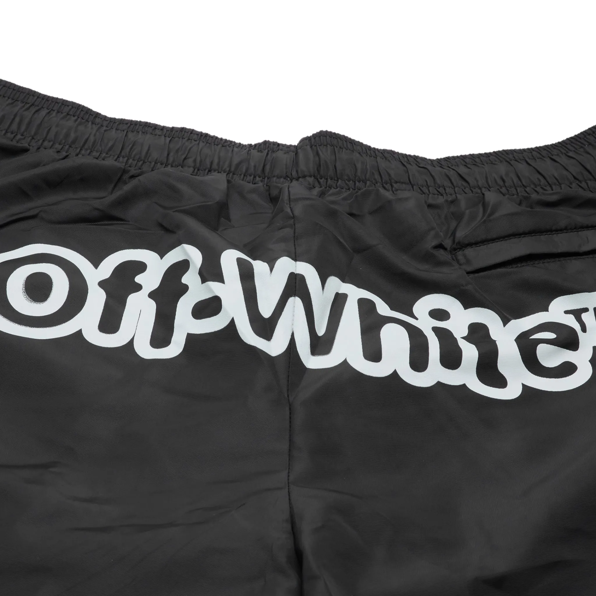 Off-White Blur Logo Print Black Swim Shorts< Shorts|Swimwear