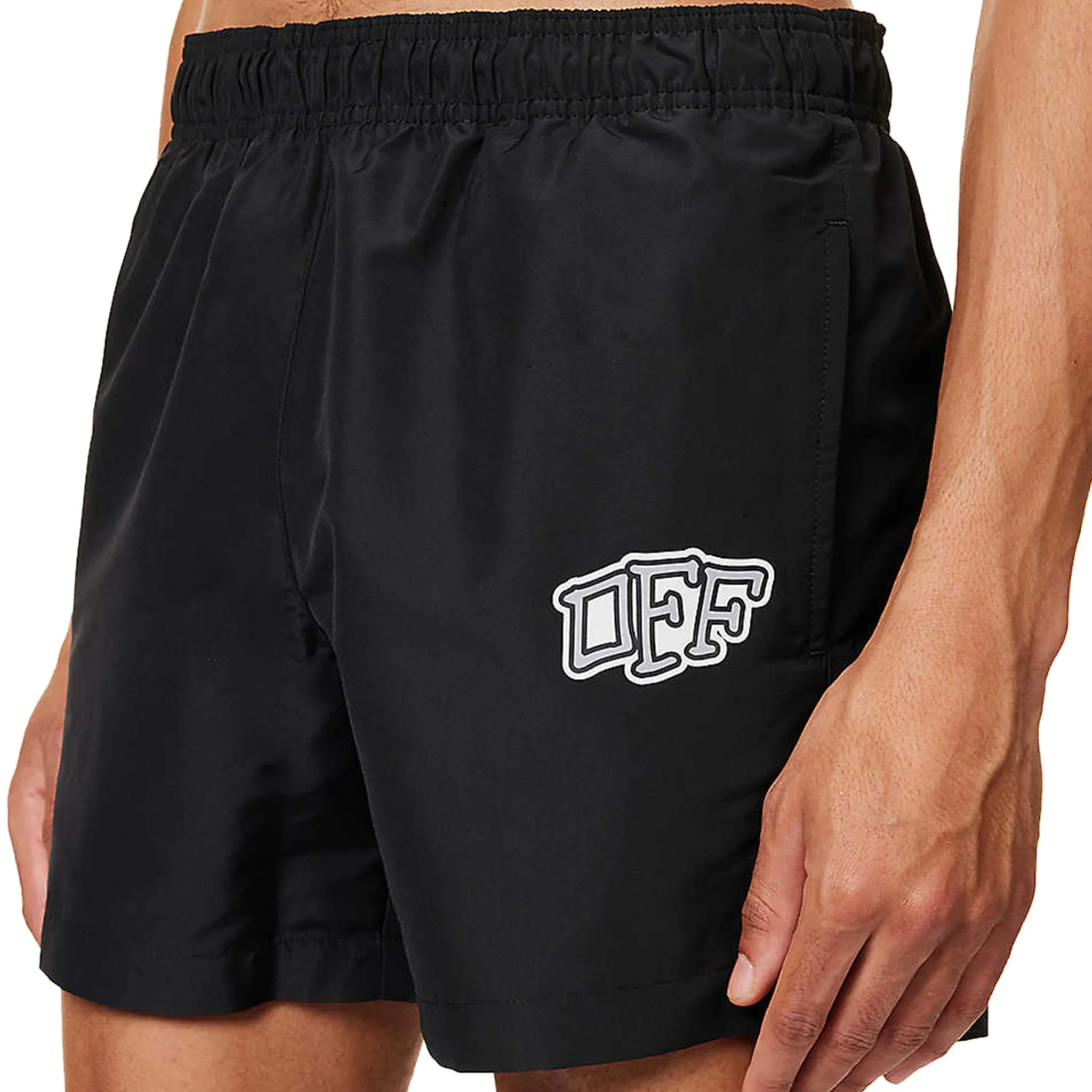Off-White Carlos Arrows Logo Black Swim Shorts< Swimwear|Shorts