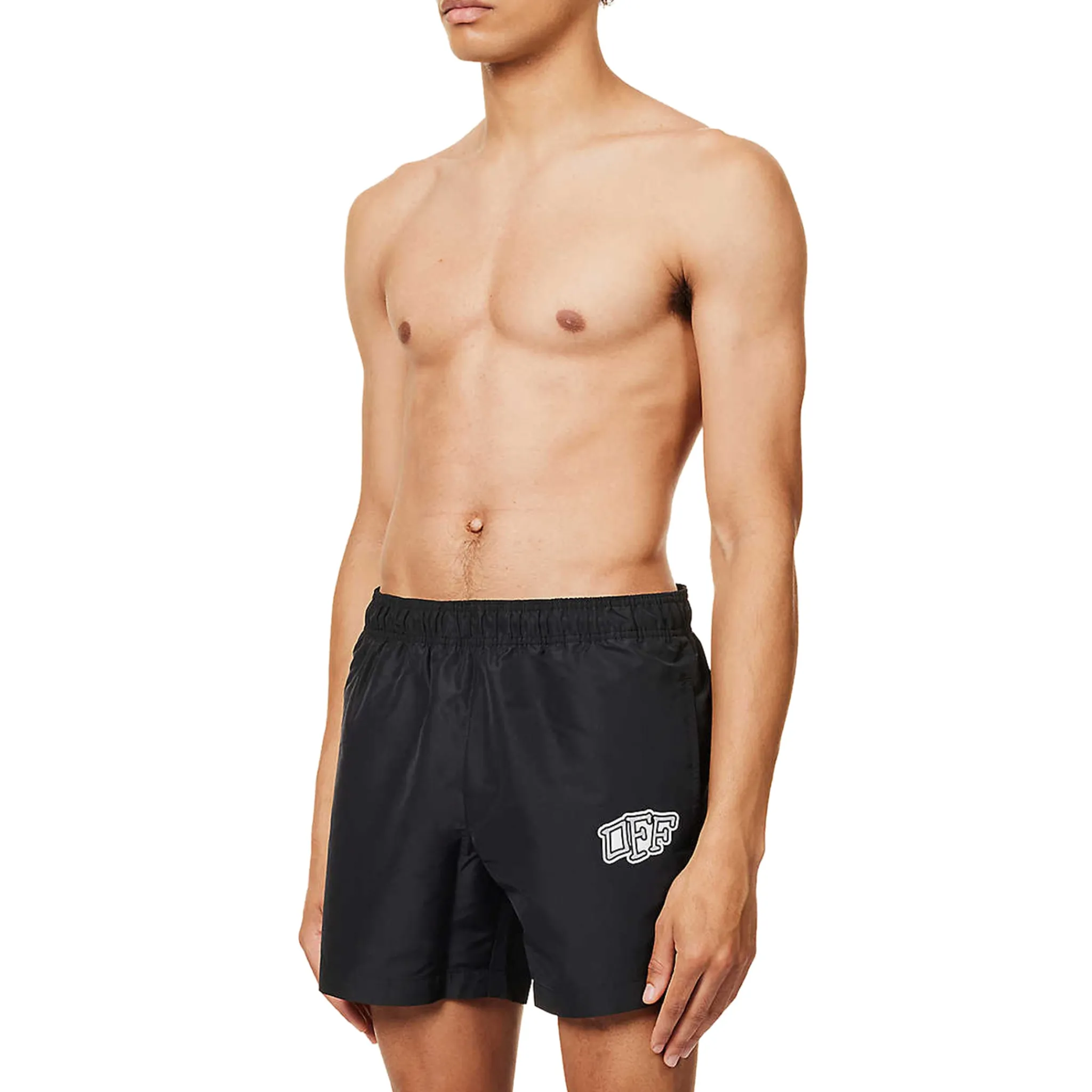 Off-White Carlos Arrows Logo Black Swim Shorts< Swimwear|Shorts