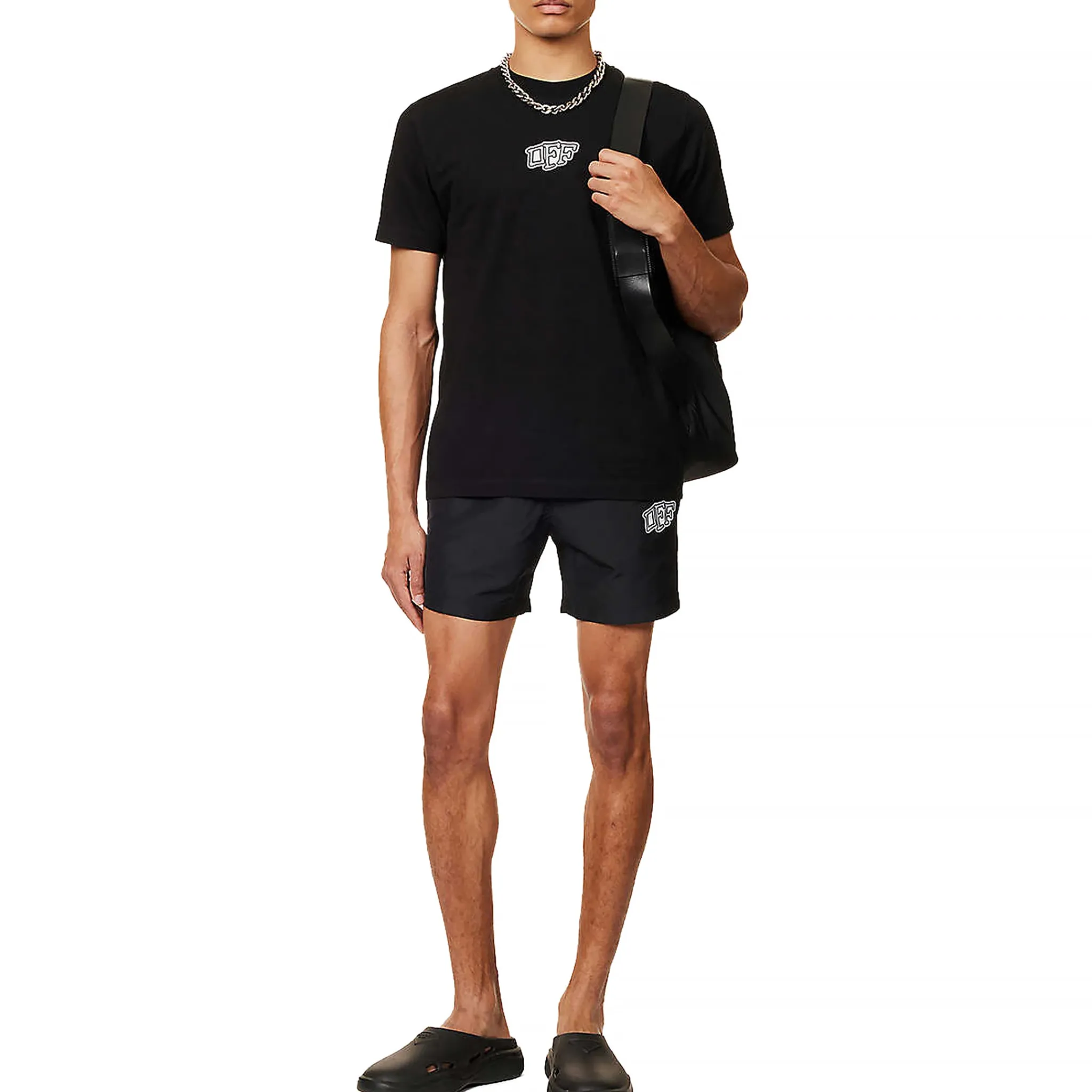 Off-White Carlos Arrows Logo Black Swim Shorts< Swimwear|Shorts