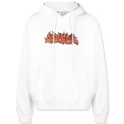 Off-White Graffiti Skate White Orange Hoodie< Sweatshirts & Hoodies