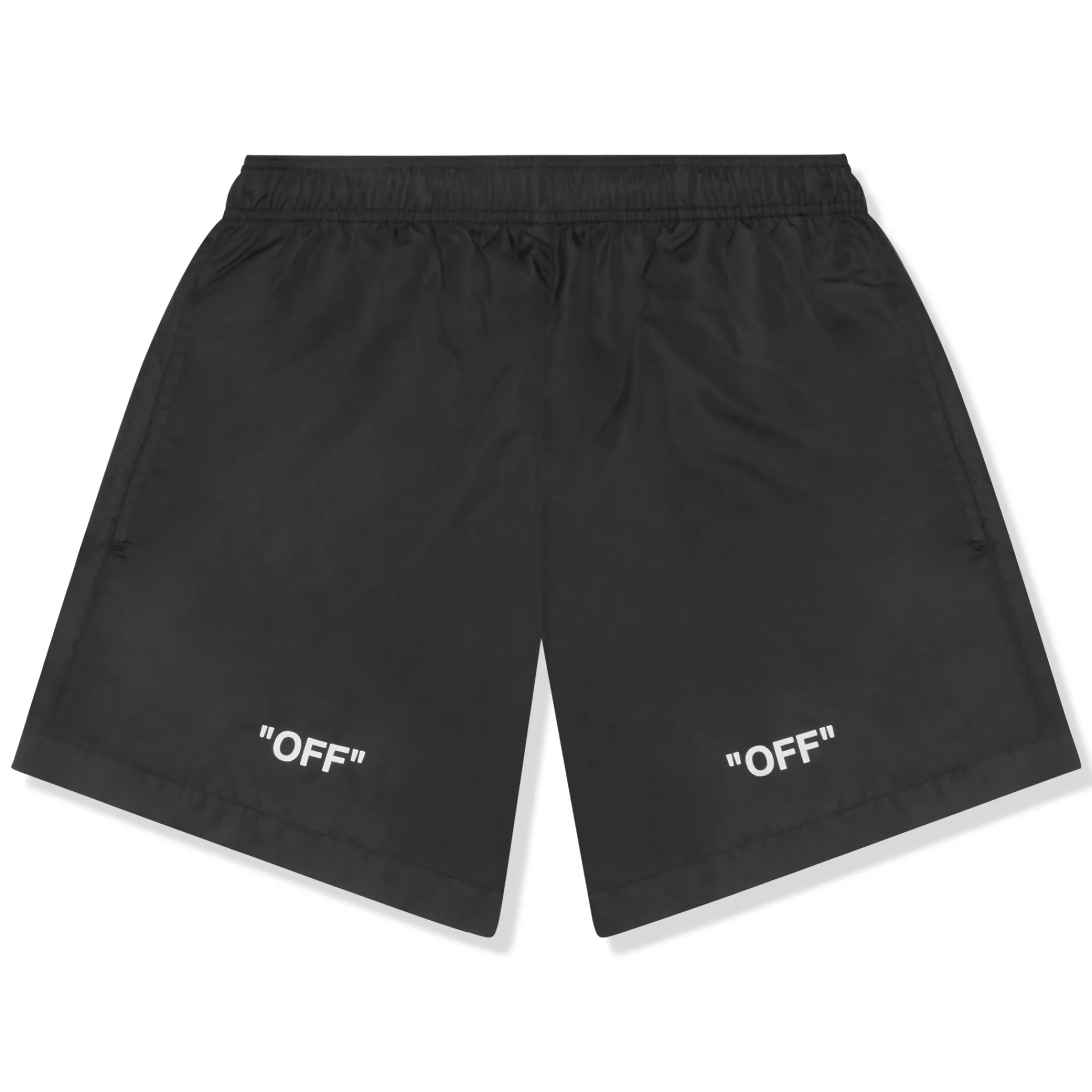 Off-White Logo Print Black Swim Shorts< Swimwear|Shorts