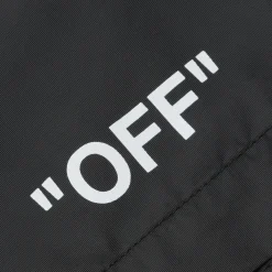Off-White Logo Print Black Swim Shorts< Swimwear|Shorts