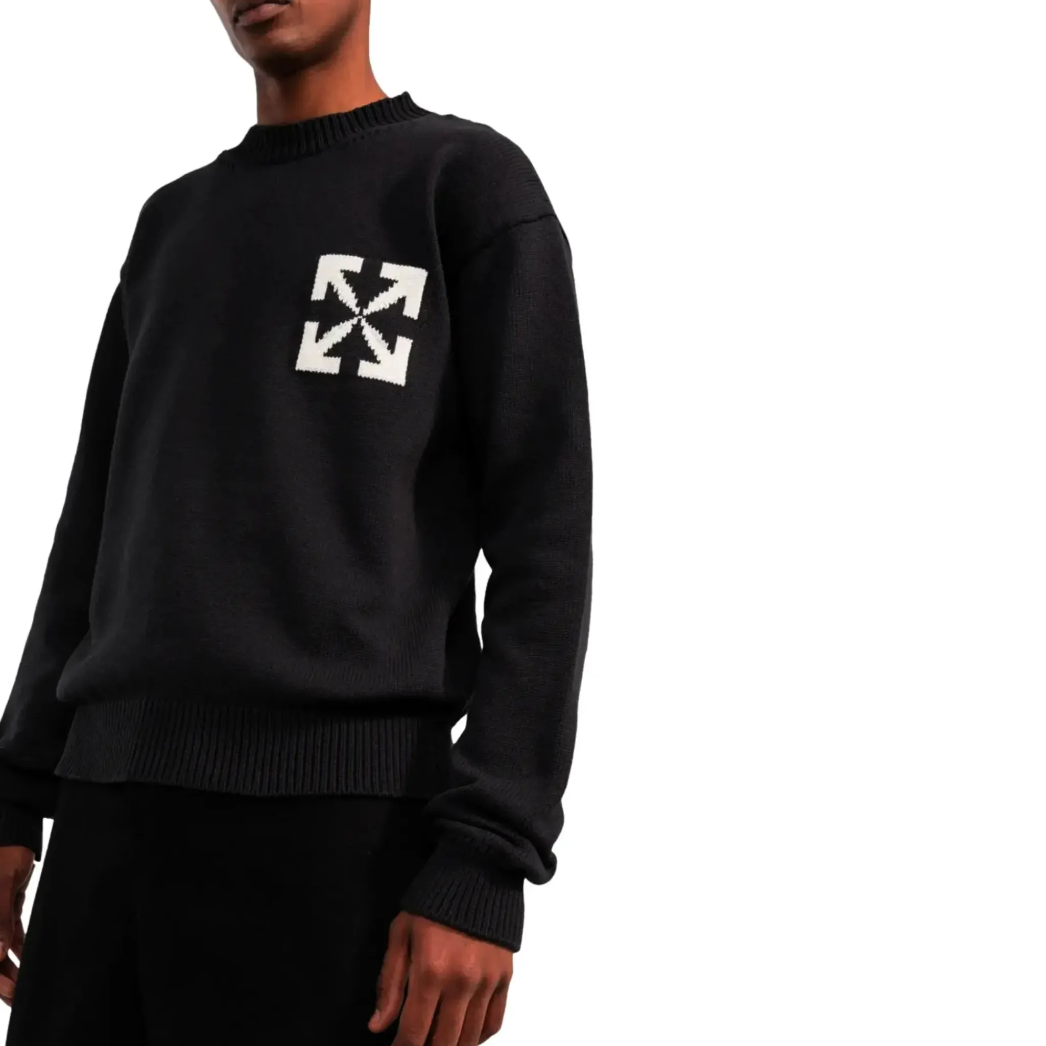 Off-White Single Arrows Black Knit Sweatshirt< Sweatshirts & Hoodies