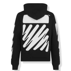 Off-White Wave Diagonal Zip-Up Black Hoodie< Sweatshirts & Hoodies