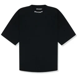 Palm Angels Logo Collar Back Black Oversized T Shirt< T-shirts