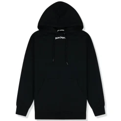 Palm Angels Over The Head Logo Black Hoodie< Sweatshirts & Hoodies