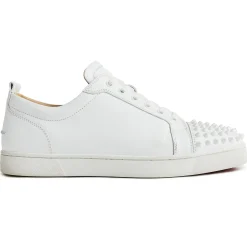 Christian Louboutin Preloved - Louis Junior Spikes Leather White< Designer Trainers
