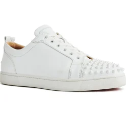 Christian Louboutin Preloved - Louis Junior Spikes Leather White< Designer Trainers