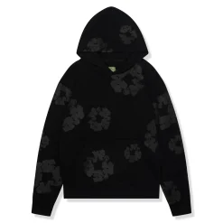 Denim Tears Preloved - Cotton Wreath Black Monochrome Hoodie< Sweatshirts & Hoodies