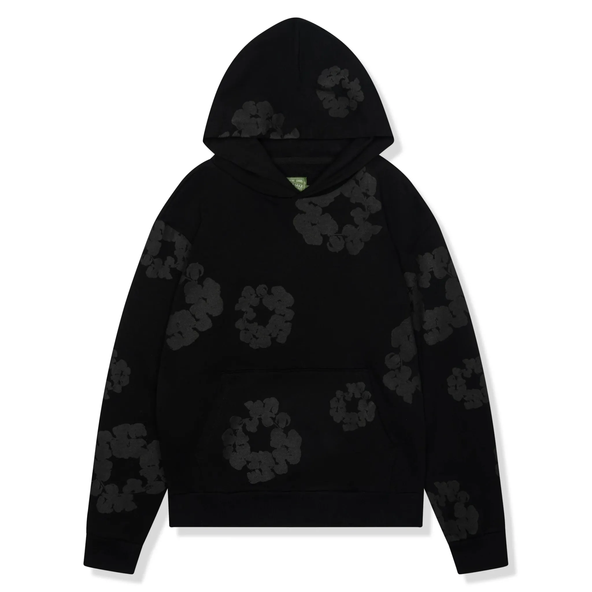 Denim Tears Preloved - Cotton Wreath Black Monochrome Hoodie< Sweatshirts & Hoodies