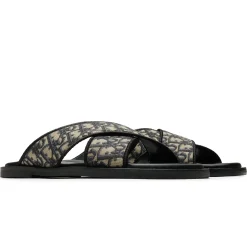 Dior Preloved - Alias Oblique Beige Black Sandals< Sandals & Slides