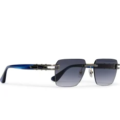 Dita Eyewear Preloved - Dita Meta-EVO DTS147-A-02 Custom Antique Silver Blue Swirl Sunglasses< Preloved Accessories|Sunglasses